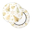 thumbnail image 2 of Picia Gold Christmas Tree Pattern Round Stool Covers Comfy Seat Covers Stretch Removable Washable Chair Slipcover Round Bar Chair Cushion Cover-12 inch, 2 of 7