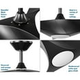 thumbnail image 4 of Ryne Collection 52" 3-Blade Matte Black LED Transitional Indoor/Outdoor DC Ceiling Fan, 4 of 13