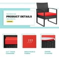 thumbnail image 5 of Vineego 3 Pieces Bistros Sets Outdoor Wicker Patio Furniture Sets PE Rattan Chairs Conversation Sets with table, Red, 5 of 12