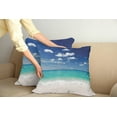 thumbnail image 2 of Ambesonne Tropical Throw Pillow Cover 2 Pack, Summer Beach Coast, 16", Blue Turquoise White, 2 of 7
