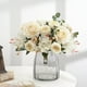 thumbnail image 1 of Paquete De Asas De Plástico Ramo de rosas artificiales de plástico blanco con hojas para decoración del hogar y la oficina (1 pieza) Rkxzt, 1 of 9