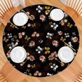 thumbnail image 2 of Fitted Round Tablecloth with Elastic Edge and Floral Texture, Polyester Fabric for Spring Decor or Daily Use, Fits 44-52 Inch, 2 of 7