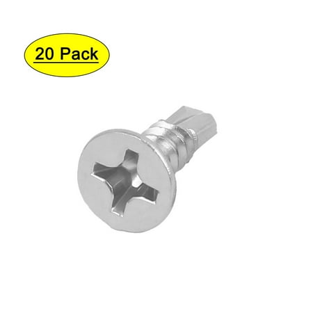 

M5.5 x 19mm 410 Stainless Steel Countersunk Head Self Drilling Screws 20 Pcs