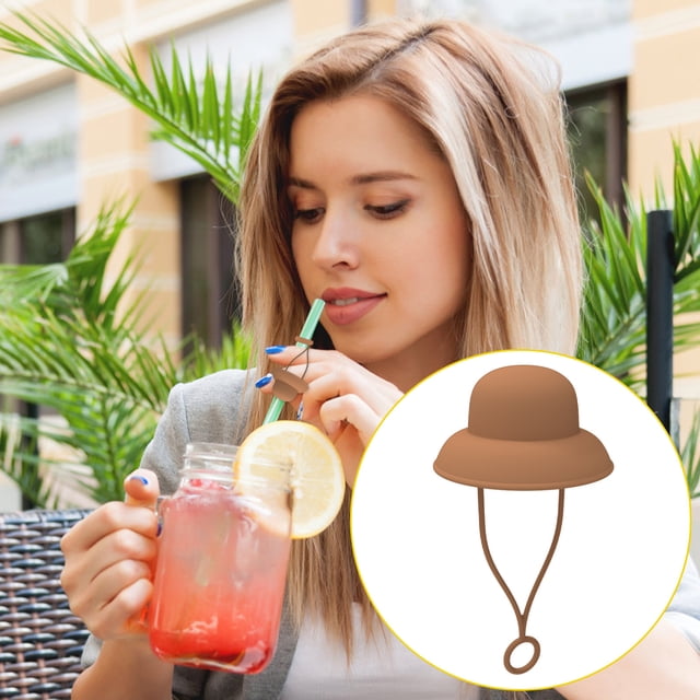 10mm Hat Shaped Straw Covers | Cute Funny Drinkware Straw Toppers | Food Grade Reusable Cup Accessories for 30-40oz Tumblers | Perfect Valentine's Gift for Boys Girls | Easy Clean | Pack of 1