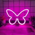 thumbnail image 5 of Luz de neón de mariposa, luz de neón rosa, señal de neón, luz de neón para pared, usb o luz de noche de mariposa con batería, compatible con niñas, dormitorio, letrero de neón LED, cigarro de neón Afortunado Sencillez, 5 of 5