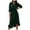 Army Green, variant on Fesfesfes Women Dress Spring And Fall V-Neck Solid Color Long-Sleeved Temperament Lace-Up Waist Slim Fit Ruffles Skirt Dress