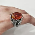 thumbnail image 4 of Baltic Amber Mans Ring, Natural Baltic Amber ring, Silver Jewelry, 925 Silver Ring, Birthday Gift, Heavy Mens Ring, Arabic Design, Ottoman Style Ring, Christmas, Turkey Mens Signet Ring, 4 of 7