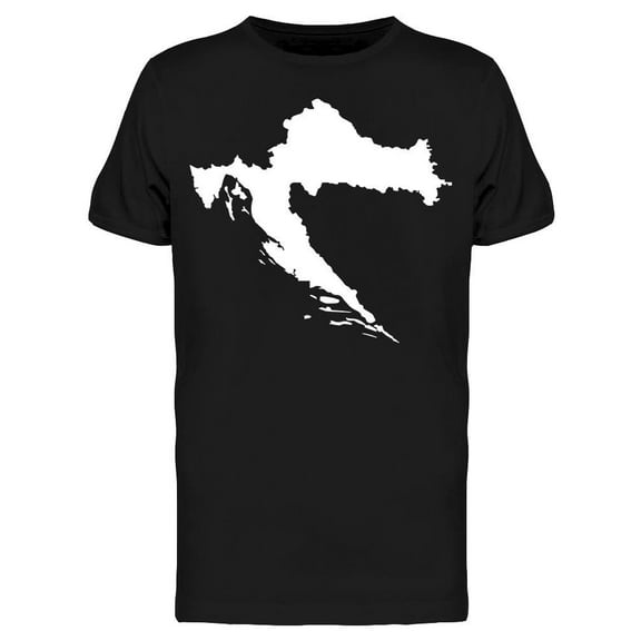 Croatia White Map T-Shirt Men -Image by Shutterstock, Male Small
