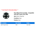 thumbnail image 2 of Rear Wheel Hub Assembly - Compatible with 2007 Toyota Yaris FWD, 2 of 2