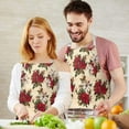 thumbnail image 3 of Multicolor Christmas Floral Apron-Garden Aprons for Women with Pockets-Cotton Linen Waterproof Kitchen Cooking Gardening Aprons Adjustable for Kitchen,Cooking,BBQ and Salon 32"x27", 3 of 7