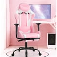 thumbnail image 2 of BestOffice Ergonomic Gaming Chair , High Back PU Leather w/Footrest, Rolling Swivel for Adults ,Pink, 2 of 7