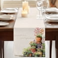 thumbnail image 3 of Table Runners 72 Inches Long Dress Scarves, Spring Flowers Farmhouse Kitchen/Dining Table Runner, Coffee Tablerunners, Botanical Blossom Floral Pot Plants 13x72 Inch, 3 of 9