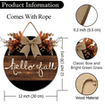 thumbnail image 7 of Lucidhisun Hello Fall Wooden Welcome Sign for Front Door, Maple Leaf Round Wood Signs, Autumn Hanging for Farmhouse Porch Door Wall Window Decoration 12in, 7 of 7