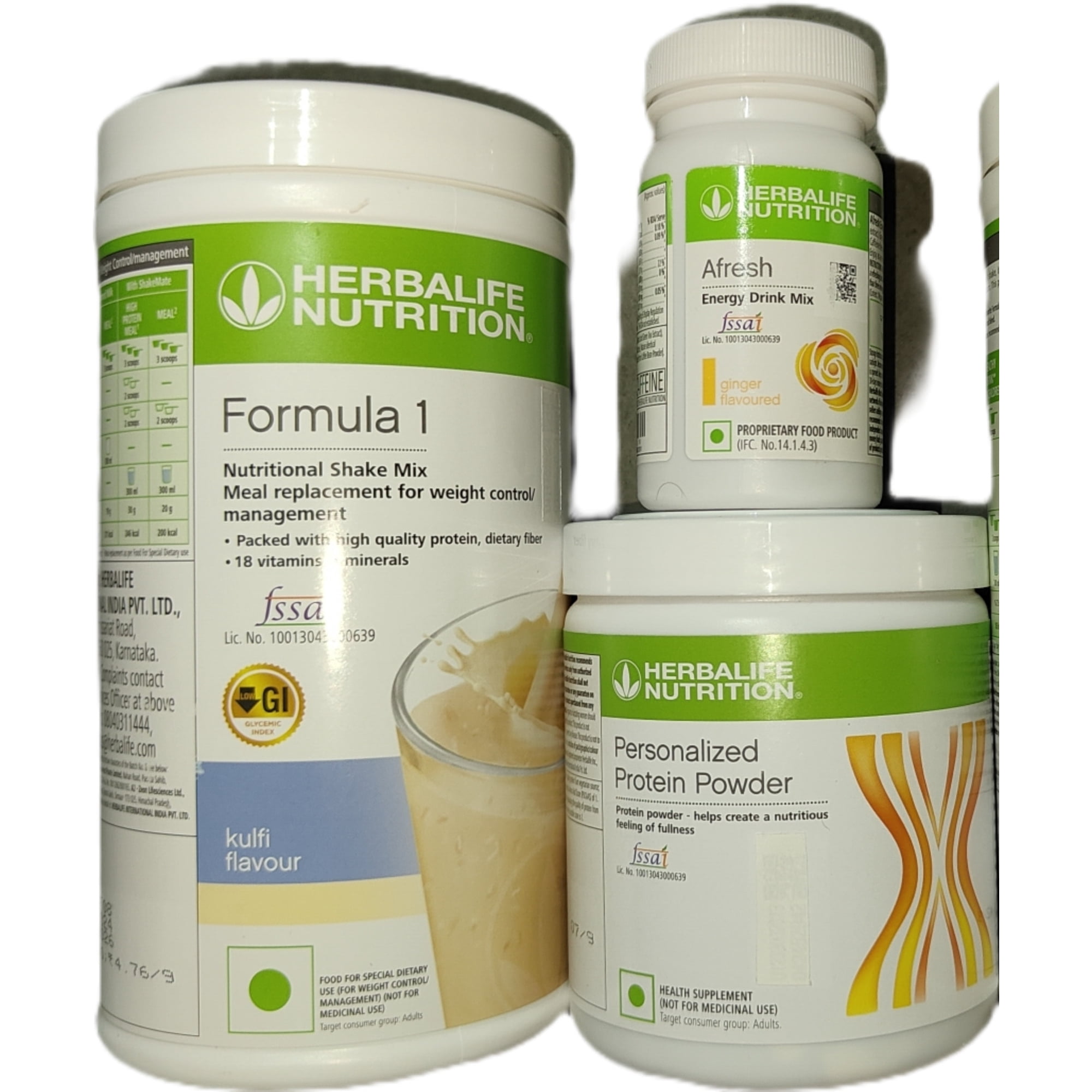 Herblife Nutrition Shake Mix Kulfi With Protein Powder 200 G And Afresh - Ginger With Free Shipping
