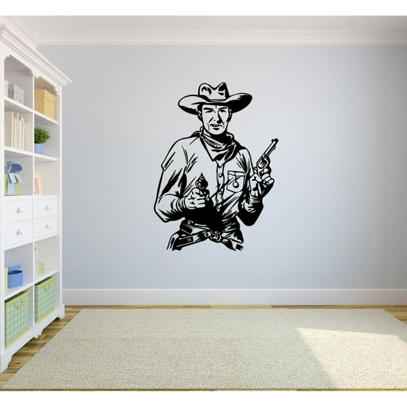 Cool Cowboy Silhouette Howdy Cowboy Portrait Cowboy Life Brave Cool Vinyl Wall Art Sticker Wall Decal Home Kids Room Study Room Boys Room Wall Décoration Design Wall Décor Decal Size (10x8 inch)