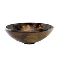 thumbnail image 2 of Elite Hand Painted Opaque Metallic Copper/Bronze on Dark Brown Tempered Glass Bathroom Vessel Sink with Oil Rubbed Bronze Pop-up Drain and Mounting Ring - 1204+P01008ORB, 2 of 6