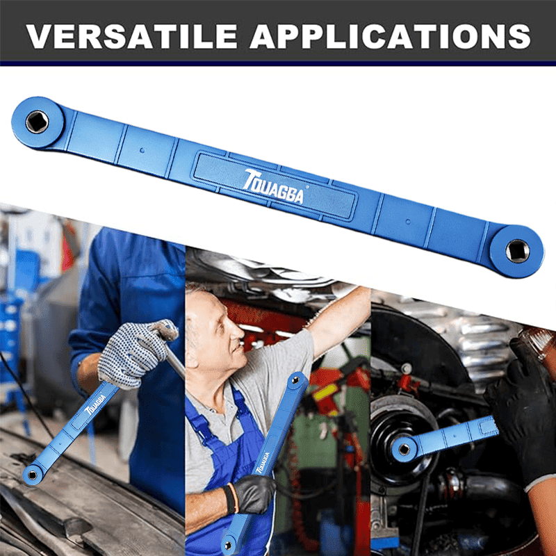 Impact Ready Offset Extension Wrench Set for Tight Spaces, Universal Reach Extension Tool with 1/2", 3/8" & 1/4" Square Drive Adapters, Zero-Degree Swing Design for Auto Repair & Home Maintenance