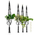 thumbnail image 7 of Sorbus Macrame Plant Hanger (4 Pack) Indoor Outdoor Hanging Plant Pots Cotton Rope, Elegant for Home, Patio, Garden (Black), 7 of 7