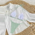 thumbnail image 4 of JoveMarine Women's Sexy Halter Tie Bikini Set Two-Piece Swimsuit with Removable Padded Cups & Wire-Free Design for Summer Beach and Pool Party Light Green M, 4 of 5