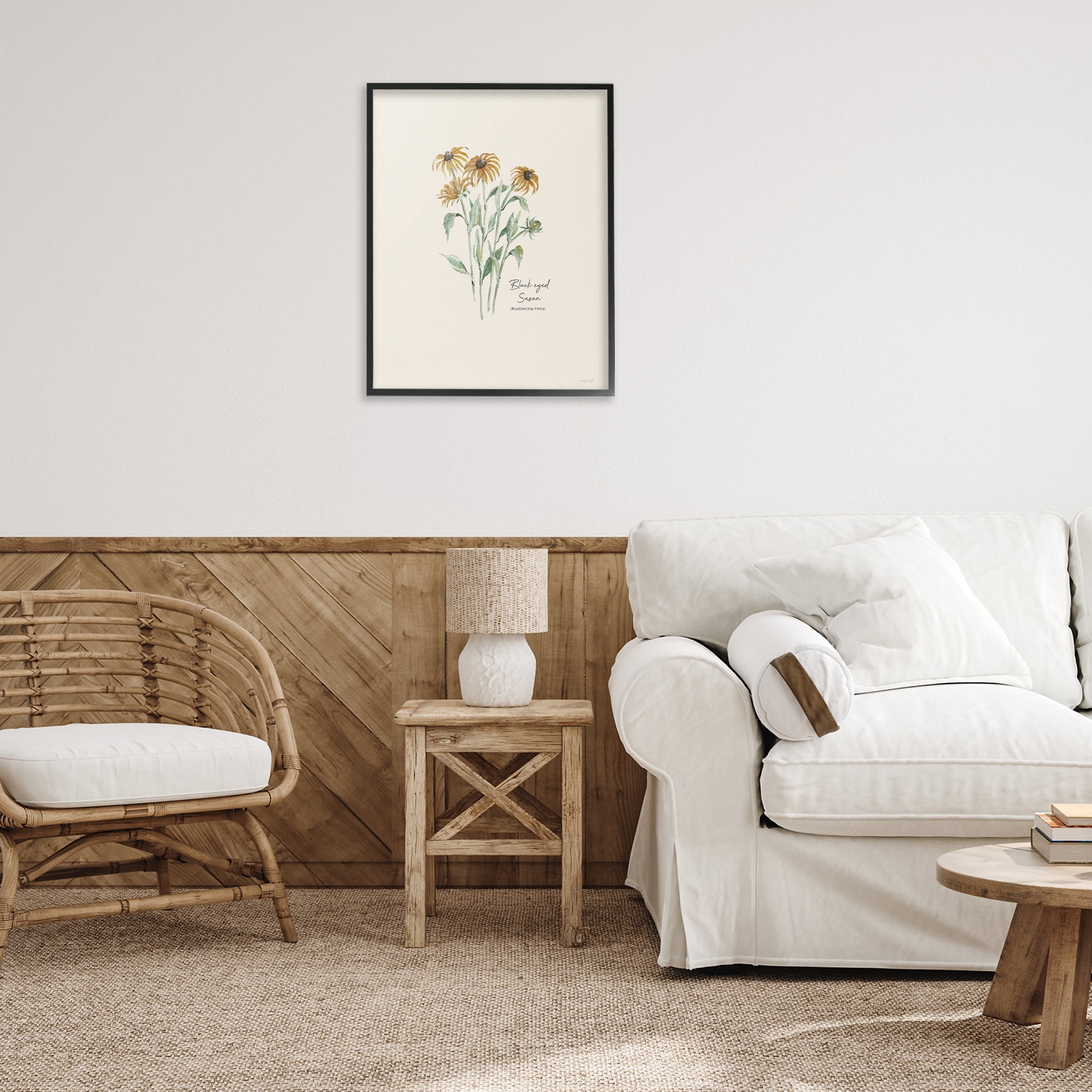 Stupell Industries Black Eyed Susans Botanical & Floral Painting Black Framed Art Print Wall Art, 24 x 30
