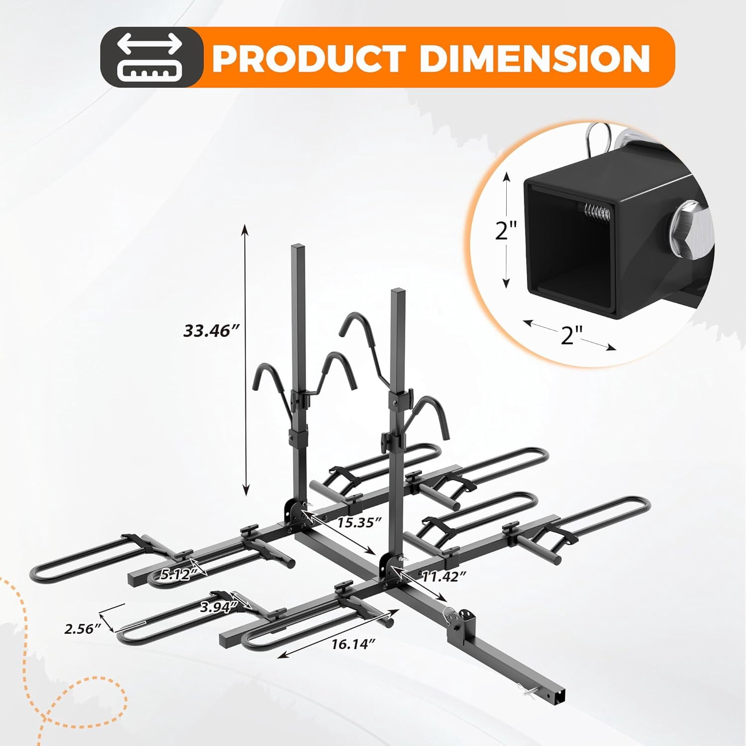 Bike Rack Hitch for Car, 180 Lbs Capacity for 4-Bike with Foldable Tilt Design Hitch Bike Rack for Cars Trucks and SUV with 2" Hitch Receiver