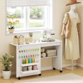 thumbnail image 2 of HOMCOM Folding Sewing Table, Rolling Craft Table with Storage, White, 2 of 10