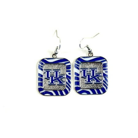 - Kentucky Wildcats NCAA Zebra Style Dangle Earrings