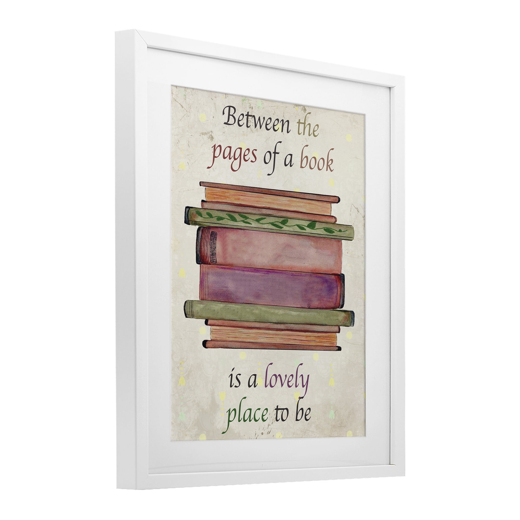 Stupell Industries Between Pages Of A Book White Framed Print Under Glass, design by Julia Frost