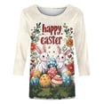 thumbnail image 6 of Yxbdin Happy Easter T Shirts for Women Plus Size Bunny Graphic Tee Funny Casual Crew Neck Clothes Easter Eggs Tops for Holiday White XXXXXL, 6 of 6