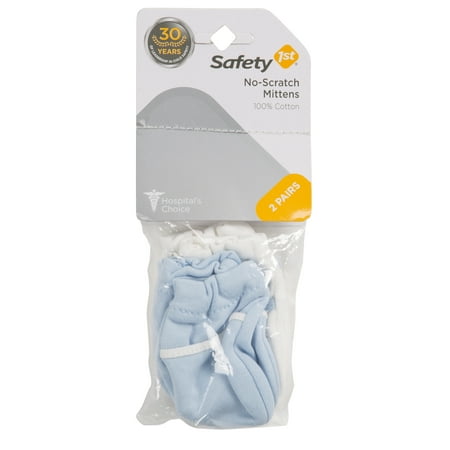 UPC: 0884392594626 | Safety 1ˢᵗ No-Scratch Baby Mittens – 2 pair set Blue