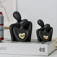 thumbnail image 2 of Mini Estatua de Pareja, Soporte para TV, DecoracióN, Escultura Abstracta, ChucheríAs, DecoracióN del Hogar, Parejas, Amor, Oficina, EspectáCulo, Piezas, Negro B, 2 of 5