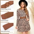 thumbnail image 3 of Women Wide Waist Belt Stretchy Elastic Vintage Belts for Dress Ladies Belt with Circle Buckle, 3 of 6