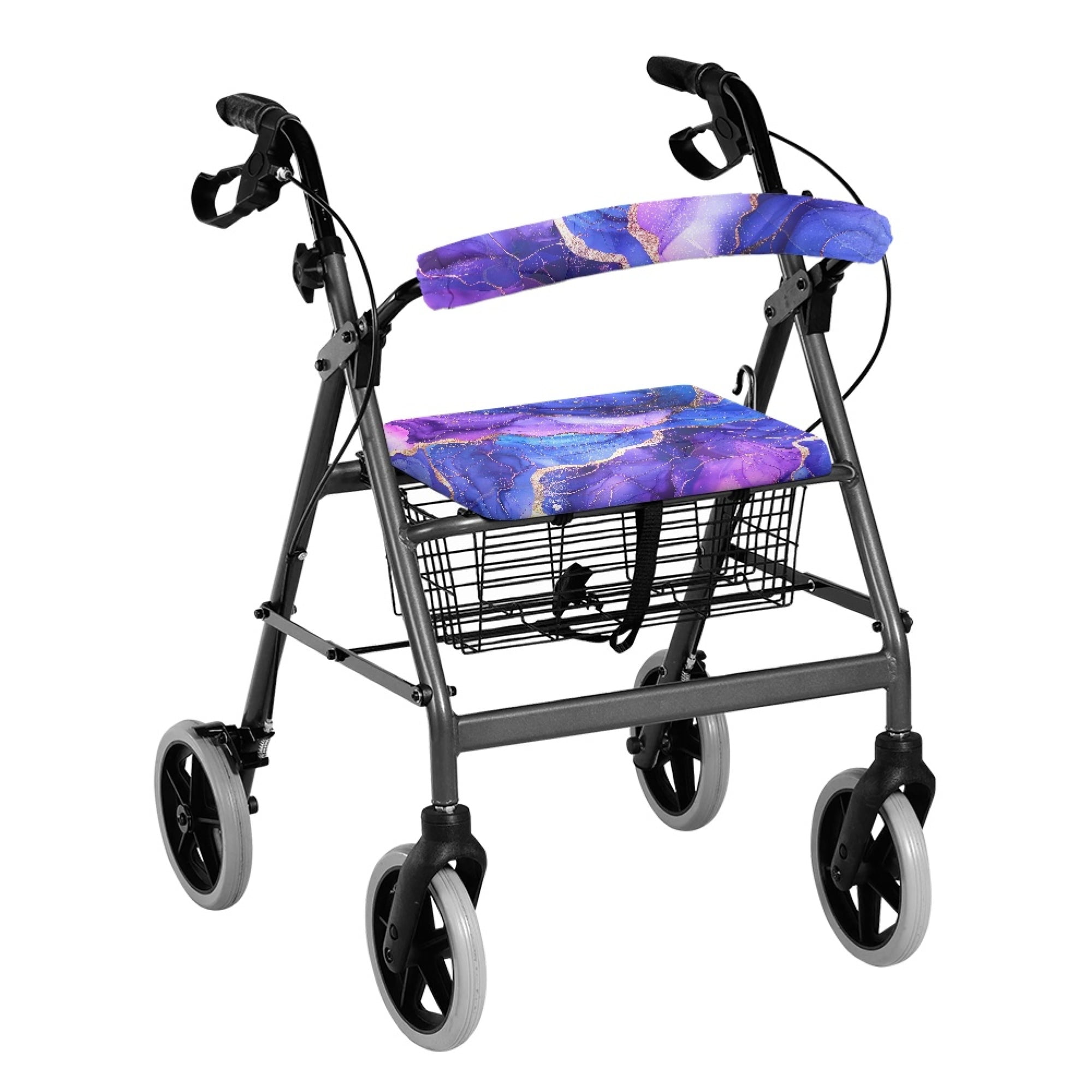 COEQINE Marble Stripes Rollator Walker Seat and Backrest Rollbar Covers Set Medical Products Rollator Walker Seat & Back Cover Rollator Seat Cover with Back Gifts for Seniors