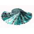 thumbnail image 3 of Soimoi 40Pcs Check & Tartan Print Precut Fabrics Strips Roll Up 1.5x42inches Cotton Jelly Rolls For Quilting - Teal Blue, 3 of 3