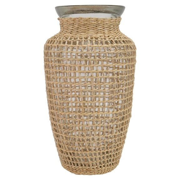 Khaki Woven Flower Vase Nordic Style Hydroponic Plant Pot for Home Decor Modern Table Centerpiece for Bouquets and Floral Arrangements