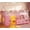 Pink, variant on Toogaho Low Loft Bed with Storage,Twin Size Metal LED Loft Bed Frame with Bookshelf & Under-Bed Play Space,House-Shape Design,Black