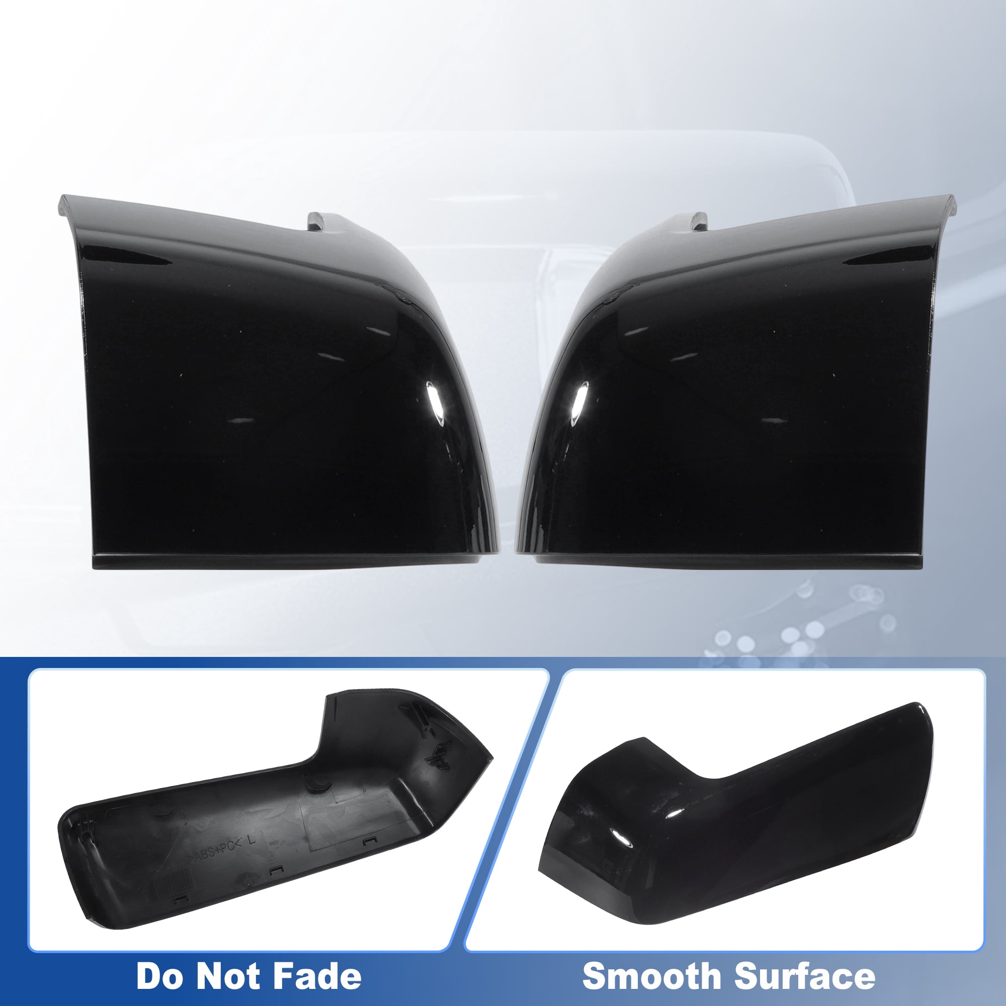 Unique Bargains Gloss Black Clip-On Mirror Cap Covers for Chevrolet Silverado 1500