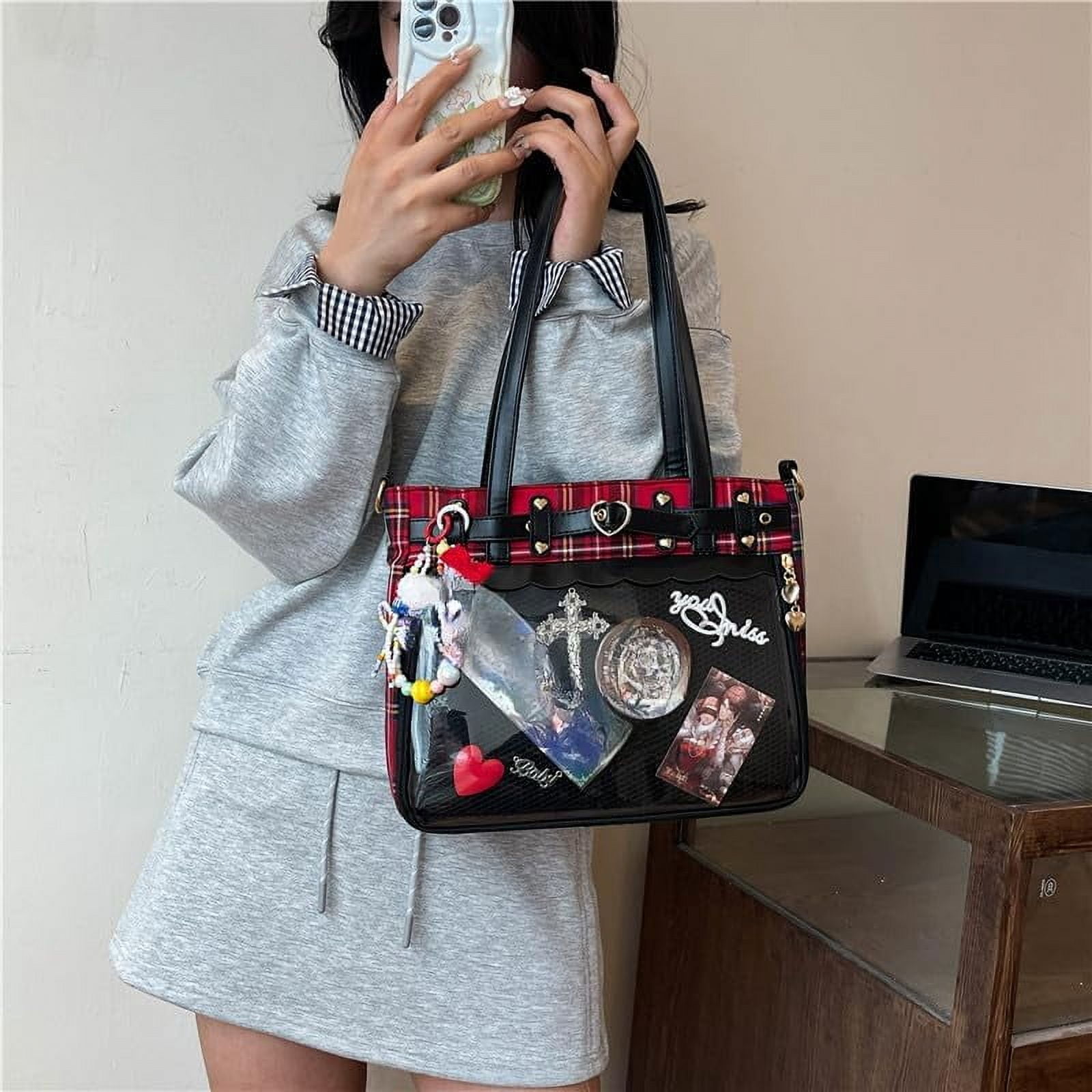 JUYGO Japanese Ita Bag Y2K Goth Cute Bags Kawaii Bags Crossbody Purse Messenger Bags for Women Shoulder Bag Tote
