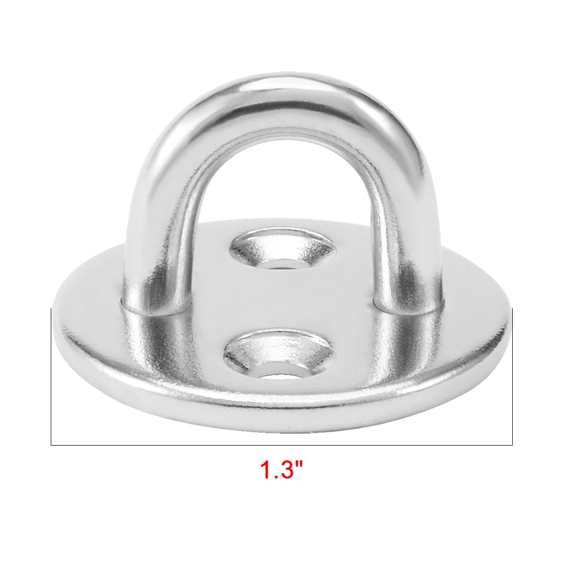 MroMax 4Pcs Eye Plate M5 304 Stainless Steel 45x15mm Base Open Ring Oblong Sail Shade Pad for Sailing Boating Silver Tone