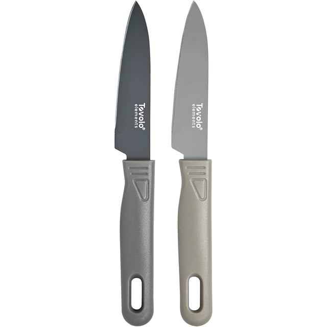 Tovolo Paring Knife with Cover, Set of 2 - Small Kitchen Knives with Sheath for Peeling, Slicing, Dicing & Cutting Fruits & Vegetables - Essential Cooking Supplies for Chefs - Stainless Steel