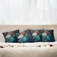 thumbnail image 7 of Ambesonne Christmas Throw Pillow Cover 4 Pack, Vivid Balls Ribbons, 18", Petrol Blue Grey Red, 7 of 7