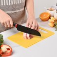 thumbnail image 4 of Yellow - Plastic Utility Cutting Board With Handle, Food Safe, Dishwasher Safe, Thick Cutting Board, Easy Grip (1 Piece), 4 of 5