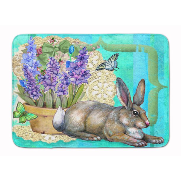Springtime Easter Rabbit Machine Washable Memory Foam Mat