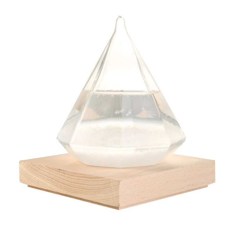 New Crystal Diamond Shape Bottle Home Ornament Weather Forecaster Storm Glass 
