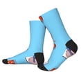 thumbnail image 2 of KLL Sushi Salmon Surfing Print Cool Socks Men's Women's Crew Socks Funny Crazy Novelty Stockings, 2 of 7