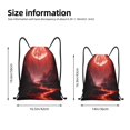 thumbnail image 2 of Kdxio Red Moon Lava Print Drawstring Backpack Bag,Waterproof Draw String Back Sack, Gym Drawstring Bags Swim Bag For Unisex, 2 of 5