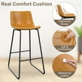 thumbnail image 5 of GIKPAL Bar Stools 30" Faux Leather Counter Height Barstools with Back Set of 2, Modern Counter Stools with Metal Legs and Footrest, Armless Chairs with Back for Kitchen Living Room Pub, Whiskey Brown, 5 of 8
