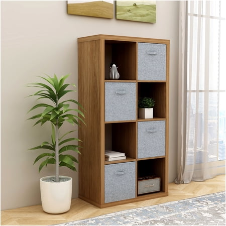 JERFIT Walnut Computer Desk with Drawer and File Cabinet Industrial Writing Table for Home Office Small Space Desk with Storage