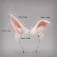 thumbnail image 3 of Plush Furry Bunny Headband - Artificial Rabbit Ear Headwear for Simulation - 1-Camel, 3 of 4