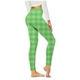 thumbnail image 2 of TrendVibe365 Womens Leggings High Waisted Gradient Plaid Stretchy Gym Yoga Pants High Waisted Butt Lifting Leggings Tights Casual Slim Sports Trousers Soft Elegant Running Curvy Pants Green XL, 2 of 6